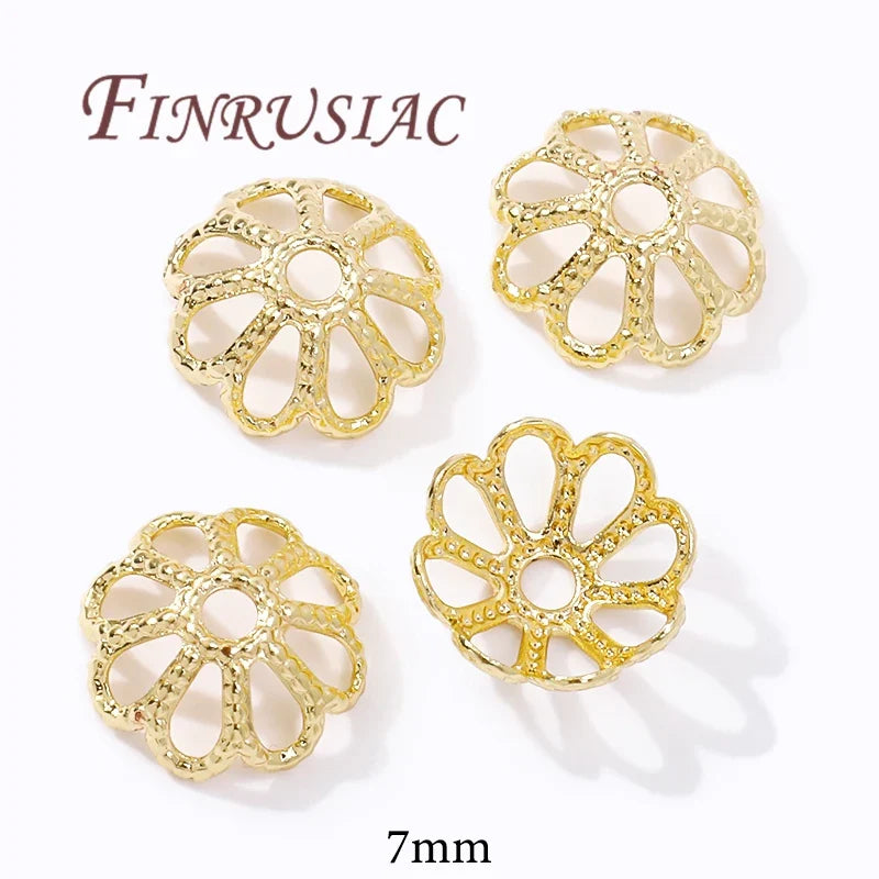 18K/14K Gold Plated Filigree Flower Bead Caps – Jewelry Making