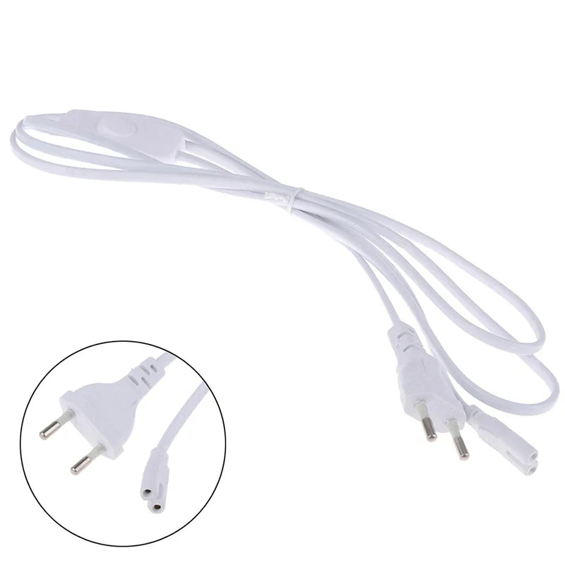 1.8m EU Plug Power Cord with Switch for T5 T8 LED Tubes