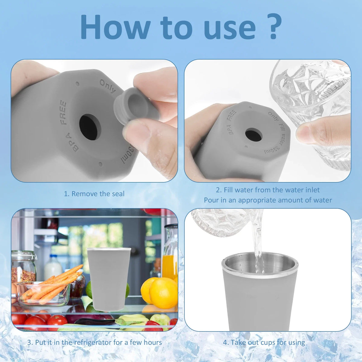 Wine Freeze Cooling Cup 330ml – Silicone & Stainless Steel