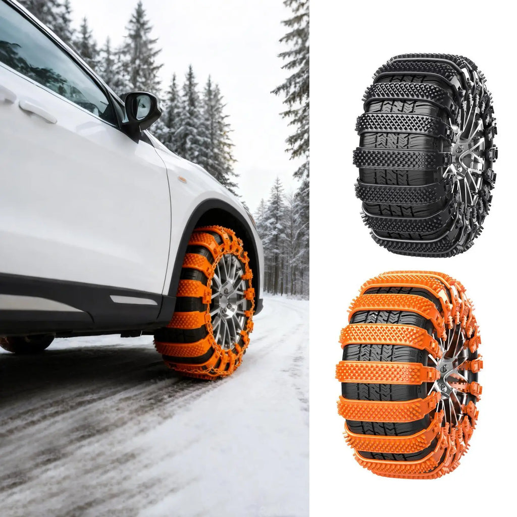 10-Pack Heavy-Duty TPU Snow Tire Chains – Anti-Slip 16–27.5cm