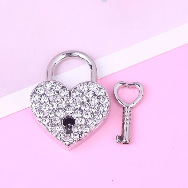 Heart Shaped Metal Keyed Padlock for Jewelry & Keepsake Boxes