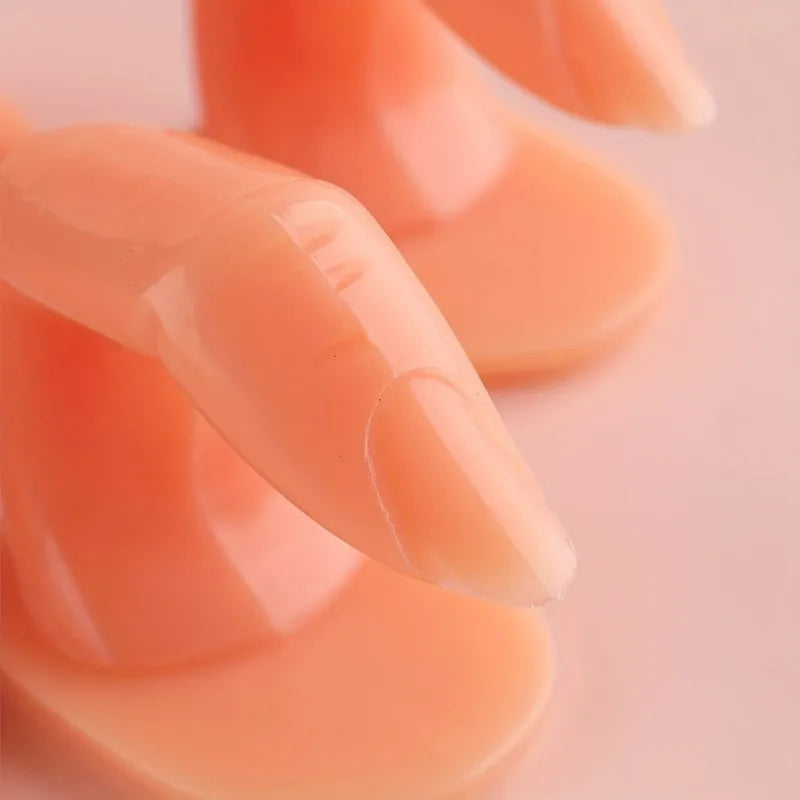 Silicone Fake Fingers for Nail Art Practice & Training – 5/10 Pcs