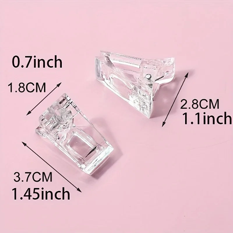 10Pcs Gel Nail Extension Builder Clamps Manicure Tool Set