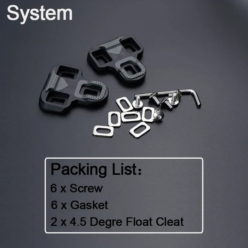 Road Cycling Cleats 4.5° Float Self-Locking LOOK KEO Compatible