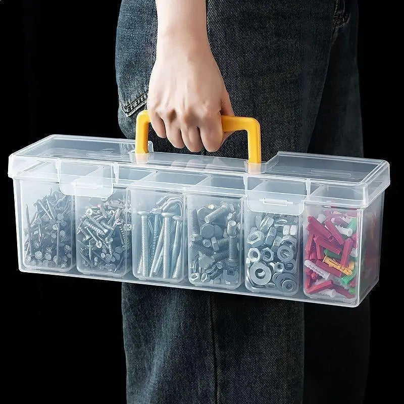 Transparent Multi-Compartment Tool Storage Box | DIY Organizer