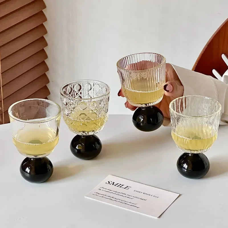 Vintage Ball Base Glass Cup – Wine, Whisky & Juice Drinkware