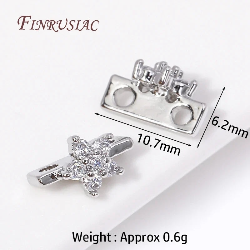 18K Gold Plated Zircon Flower Connector Spacer Beads – DIY Jewelry