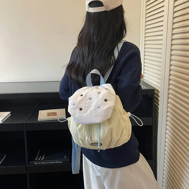 Korean Cartoon Drawstring Backpack – Lightweight Women's Travel Bag