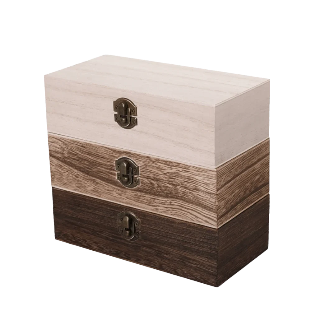Vintage Wooden Flip Lid Storage Box – Jewelry & Gift Organizer