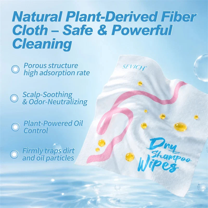 Sevich Dry Shampoo Wipes – No-Rinse Oil Control 4 Pack