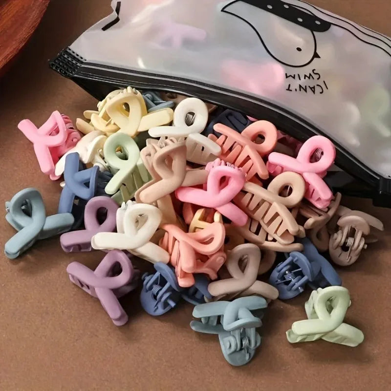 20-Piece Matte Hollow Hair Claw Clips – Candy Color Barrettes