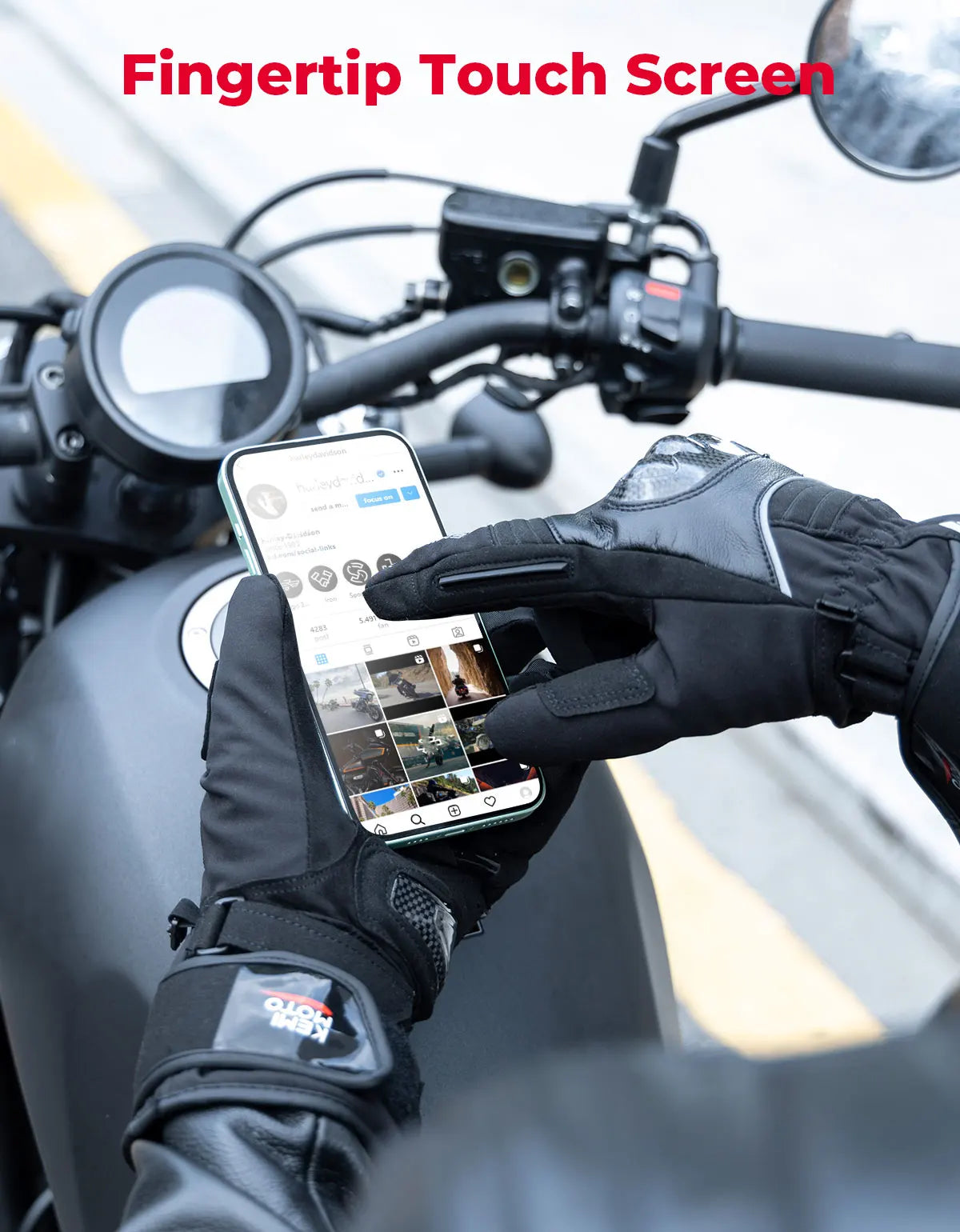 KEMIMOTO Winter Motorcycle Gloves – Waterproof Touchscreen