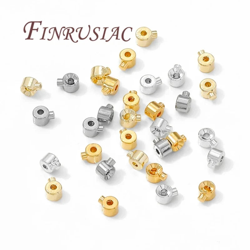 18K Gold Plated Crimp End Beads | DIY Jewelry Findings 10/20 Pcs
