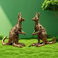 Vintage Solid Brass Kangaroo Figurine – Carved Desk Ornament