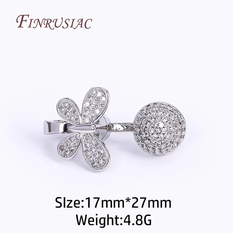 18K Gold Plated Zircon Magnetic Pearl Clasp | DIY Jewelry Findings
