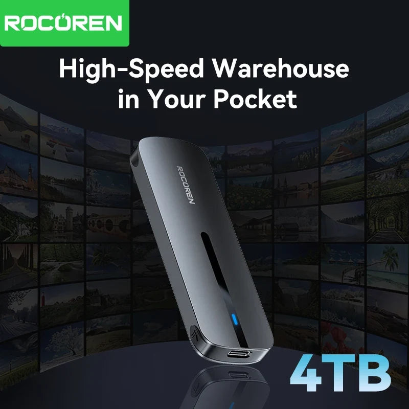 Rocoren M.2 NVMe SSD Enclosure 10Gbps USB 3.1 Gen2 USB-C