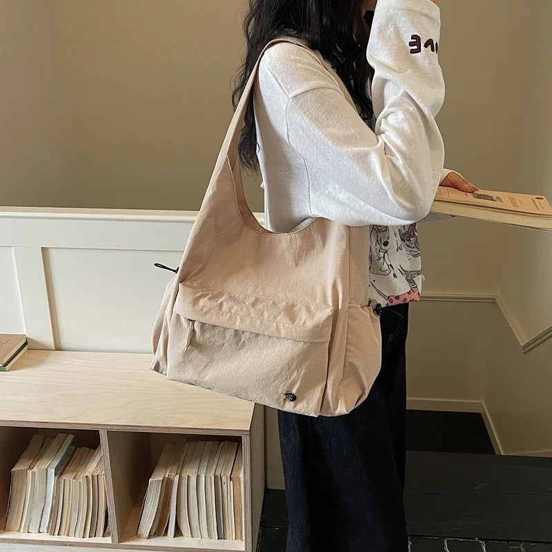Women's Large Capacity Minimalist Nylon Tote Shoulder Bag