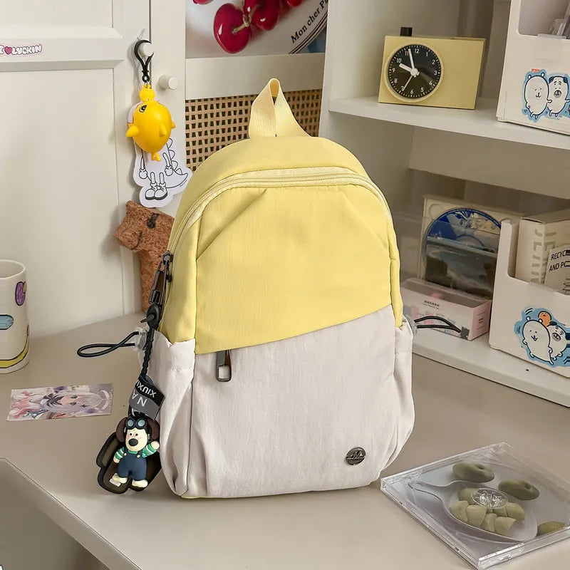 Contrast Color Nylon Backpack & Crossbody Chest Bag – Unisex