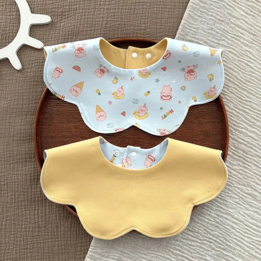 Nixie Reversible Baby Bib | Soft Cotton, Snap, Antibacterial