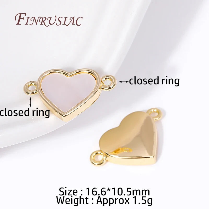 18K Gold Plated Shell Heart Charm Pendant – DIY Jewelry Making