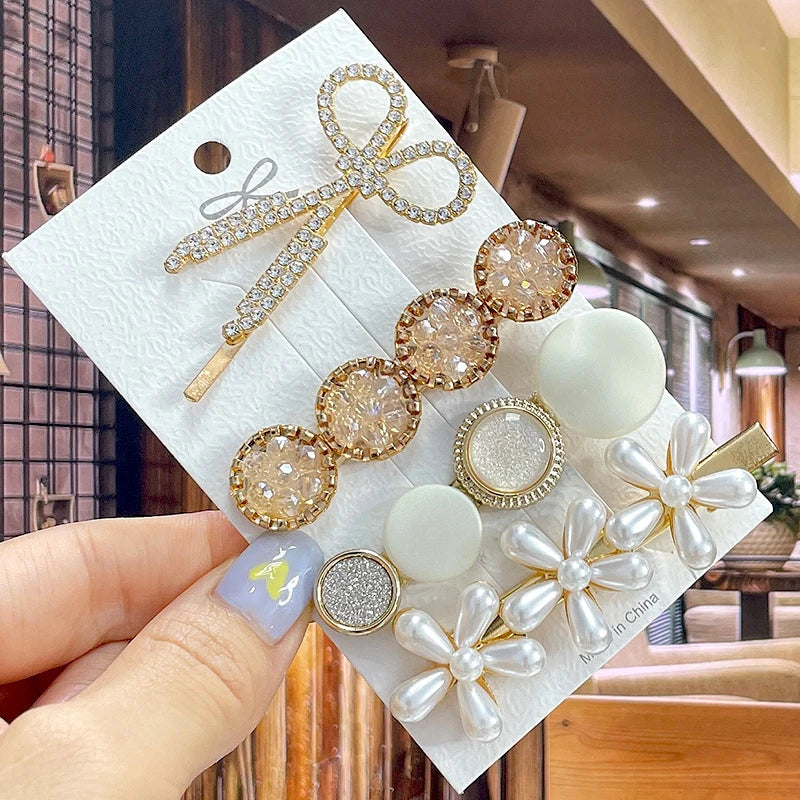 Pearl Rhinestone Hair Clip for Women – Flower Barrette