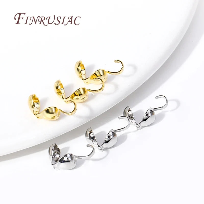 18K Gold Plated Star Double-Cup Bead Tips | DIY Jewelry Findings