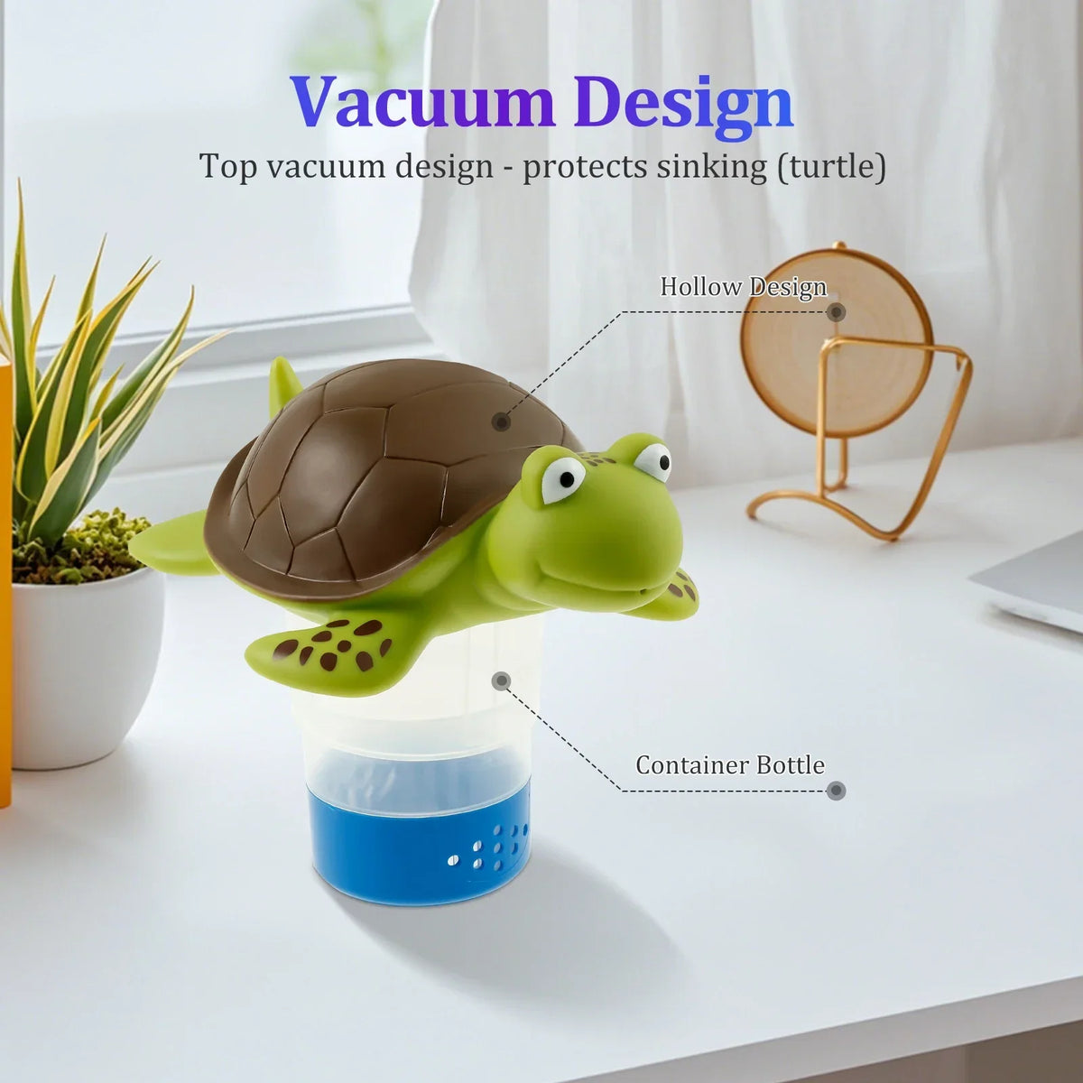 Turtle Pool Chlorine Floater – Adjustable Large Capacity Dispenser