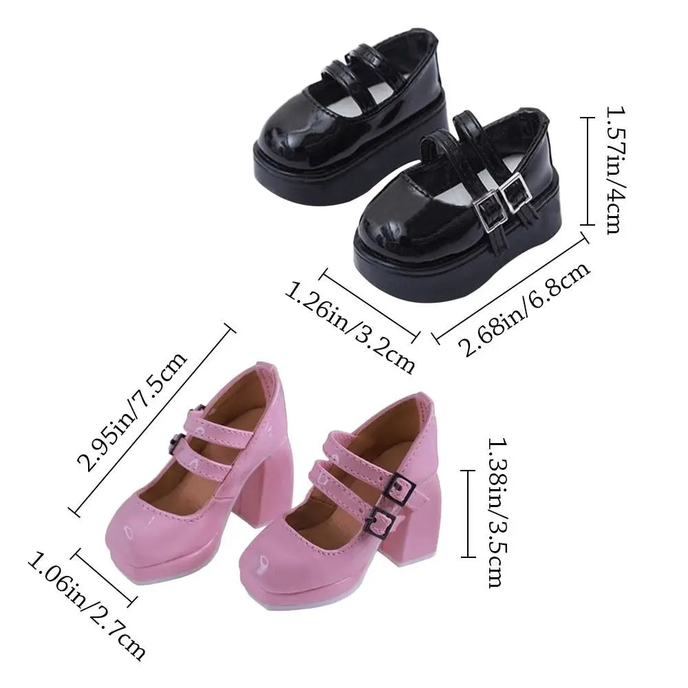 PU Leather High Heel Shoes for 1/3 & 1/4 BJD Dolls 45/60cm