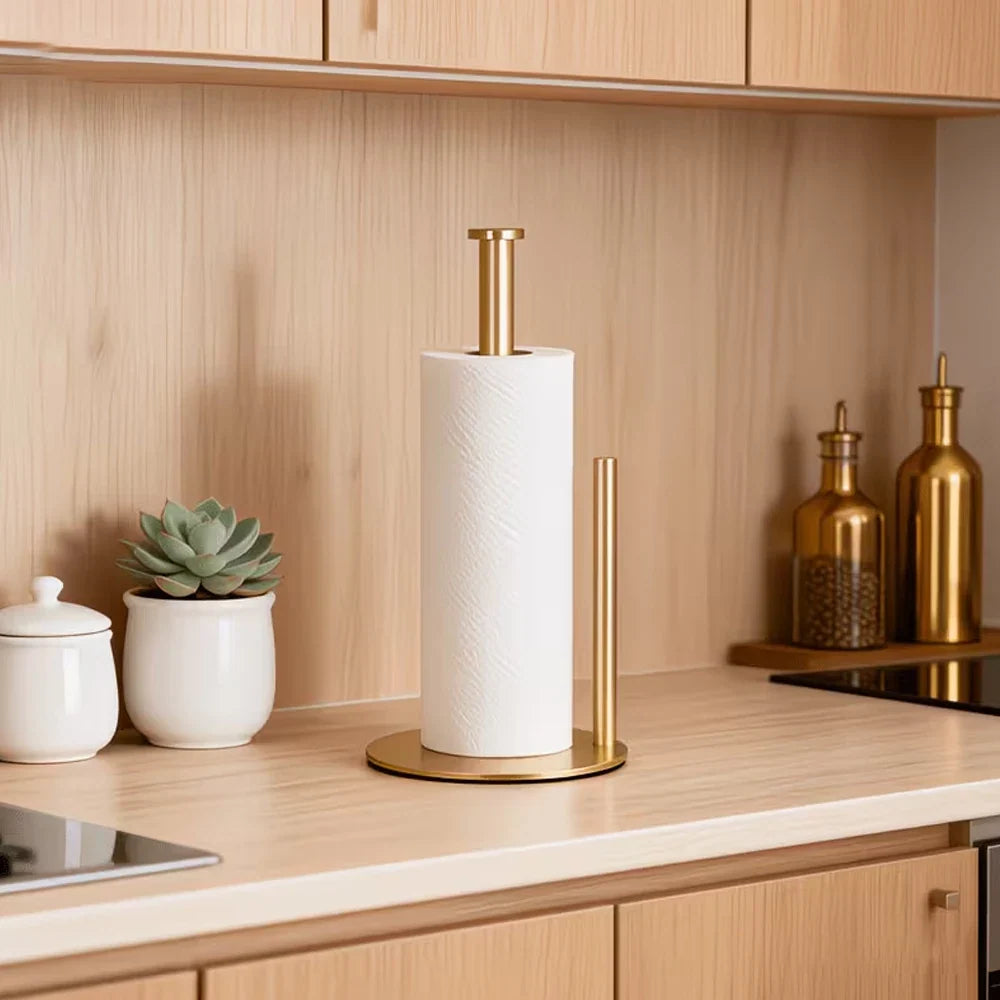Stainless Steel Paper Towel Holder with Weighted Base
