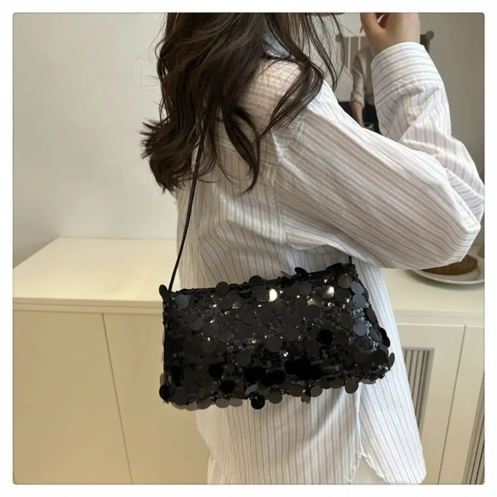Women's Sequin Shoulder Tote Bag – Large Capacity Evening Bag