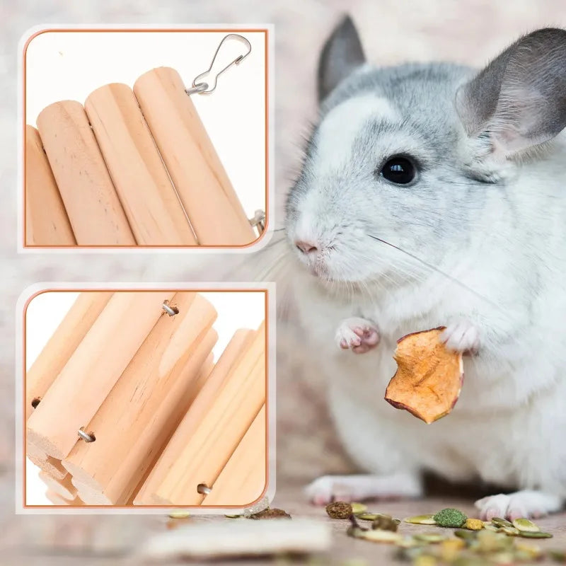 Wooden Hamster Climbing Ladder – Small Pet Training Rack