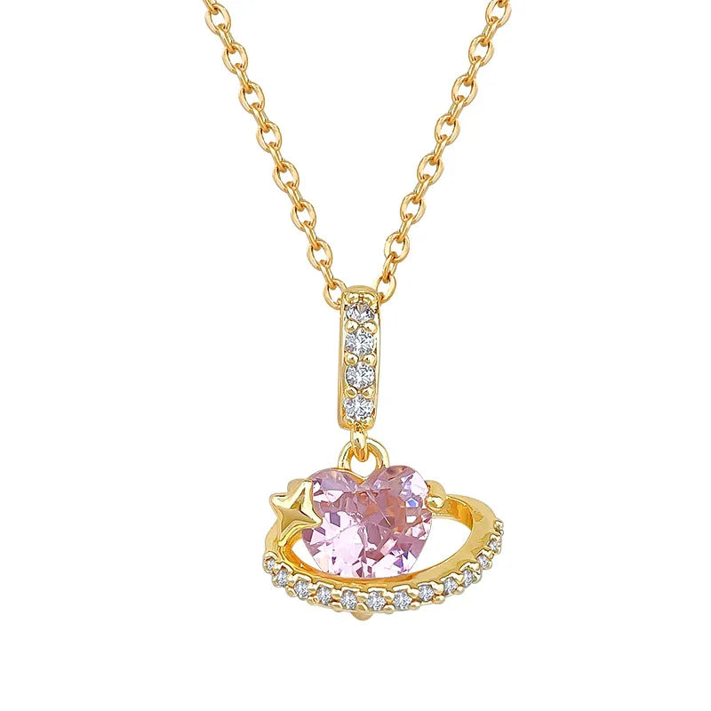 Women's Gold Heart Pendant Necklace – Stainless Steel Choker