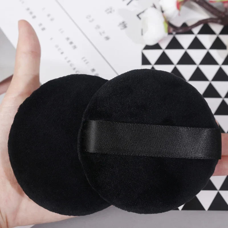 Black Velvet Powder Puffs Ultra Soft Flocking 2/3 Pack