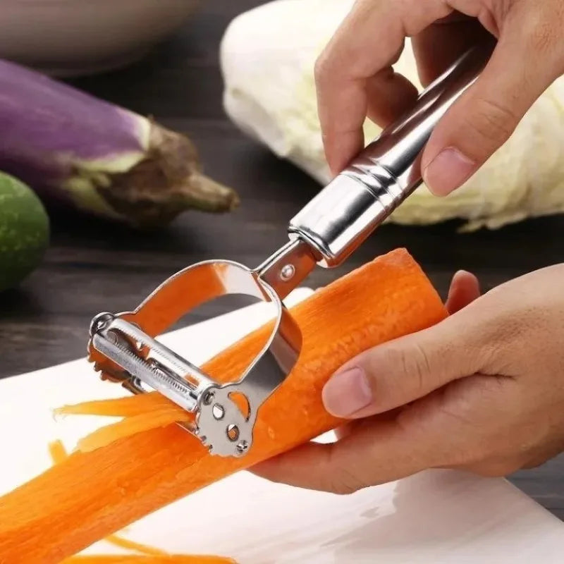 Stainless Steel Julienne Peeler & Grater – 2-in-1 Kitchen Tool