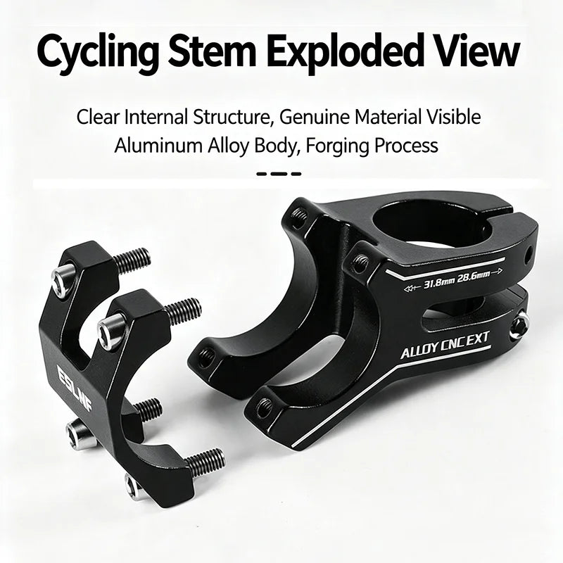 ESLNF 45mm CNC Aluminum Bike Short Stem MTB Road BMX
