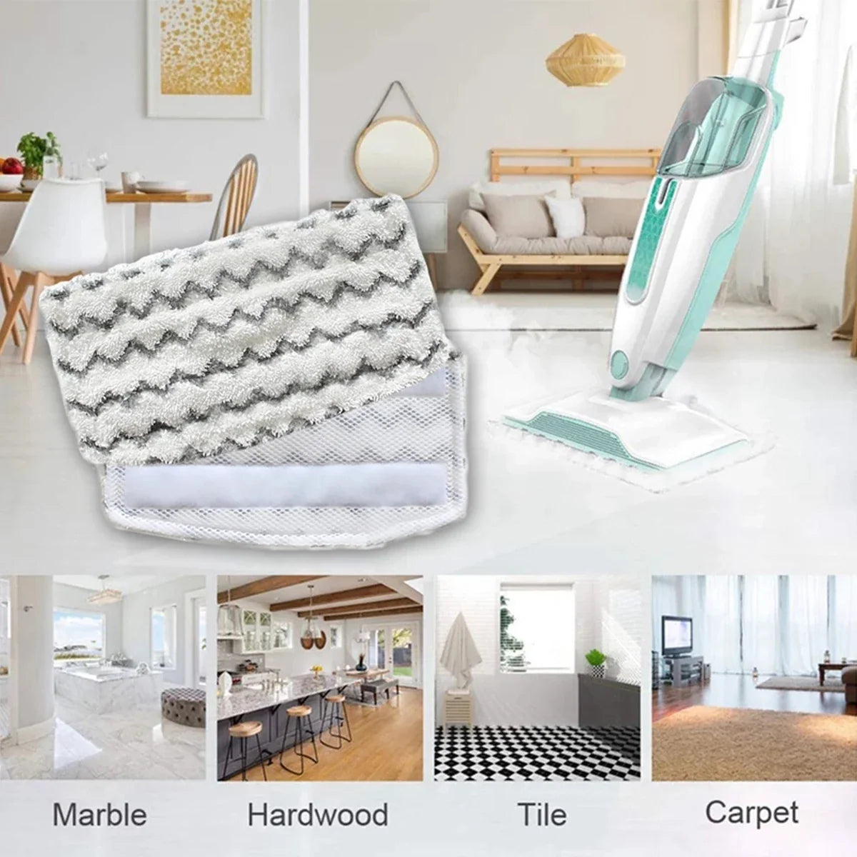Microfiber Steam Mop Pads for Shark S1000 – Washable, Reusable