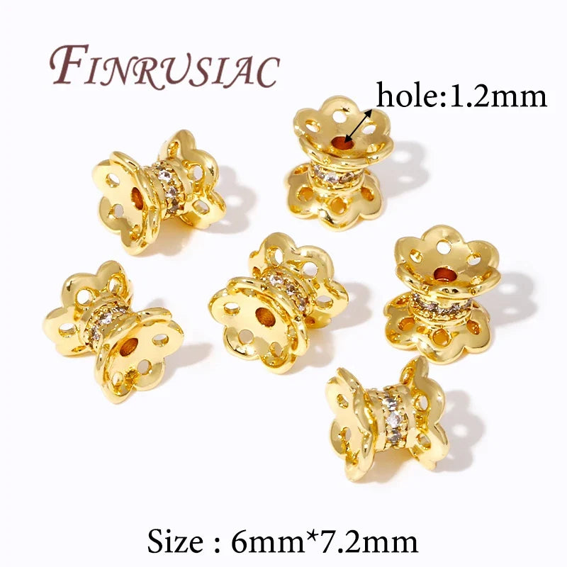 18K Gold Plated Zircon Spacer Beads – DIY Jewelry Making