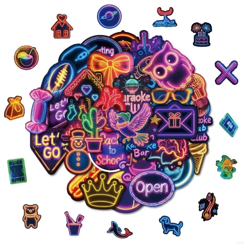 50-Sheet Funny Graffiti Sticker Pack – Retro Scrapbook Decals