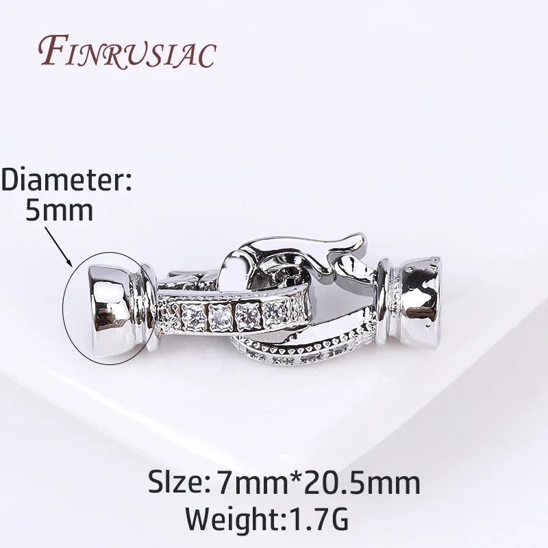 Rhodium Plated Zircon Necklace Clasps | DIY Jewelry Findings
