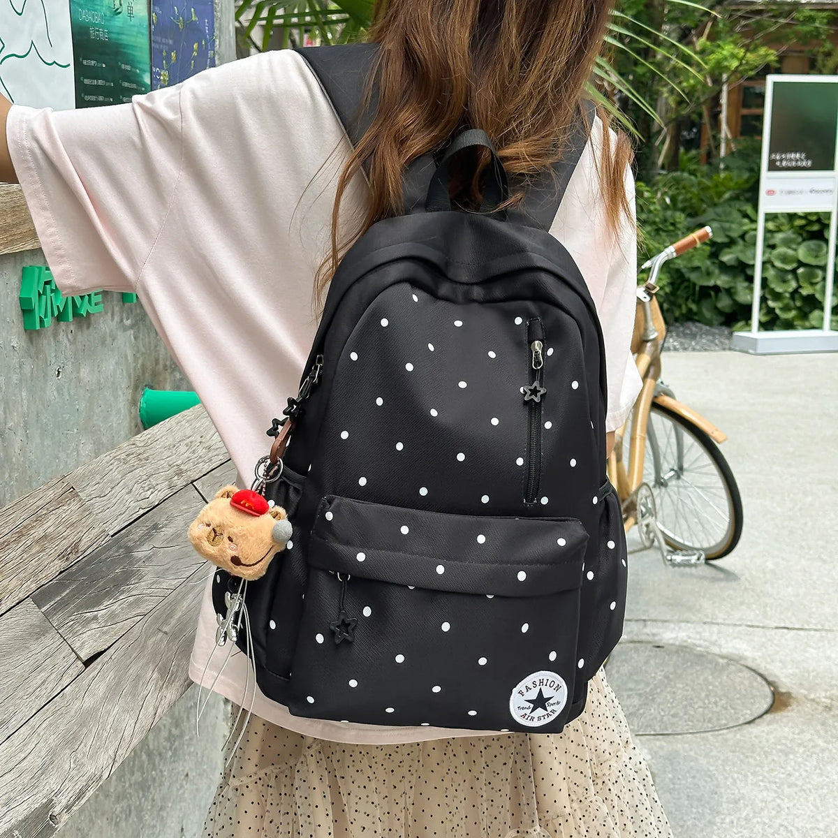 Japanese Polka Dot Backpack – Cute Girls School & Travel Bag