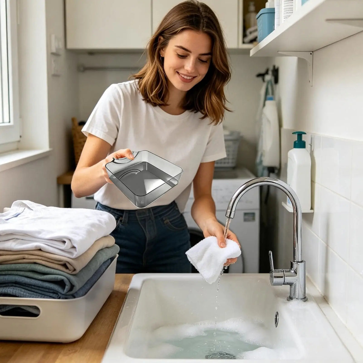 Washing Machine Drain Tray – Leakproof Lint Collection Pan
