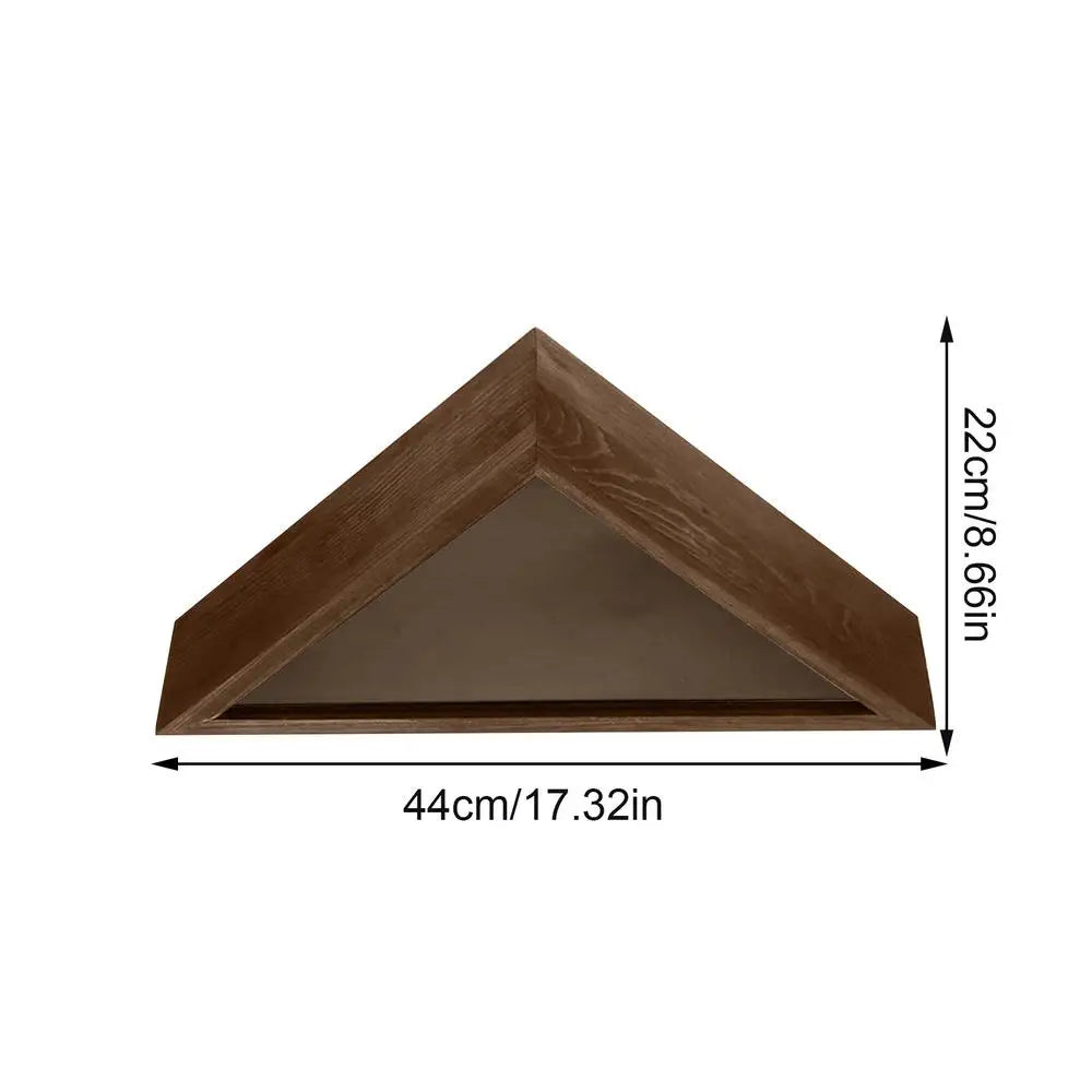 Wooden Triangle Flag Display Case | Wall-Mounted Box
