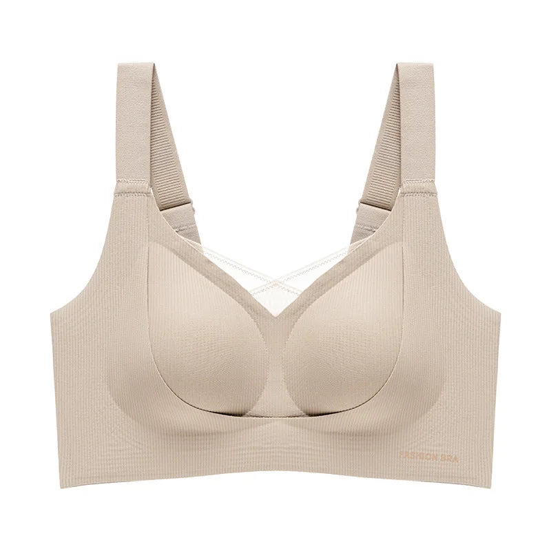Women's Wire-Free 3/4 Cup Gathered Bra | Knit Unlined Style
