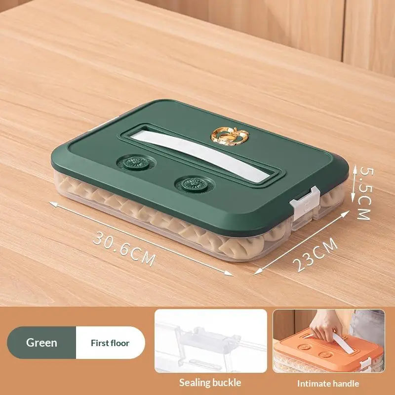Stackable Dumpling Storage Containers with Airtight Lids 1-4 Layers
