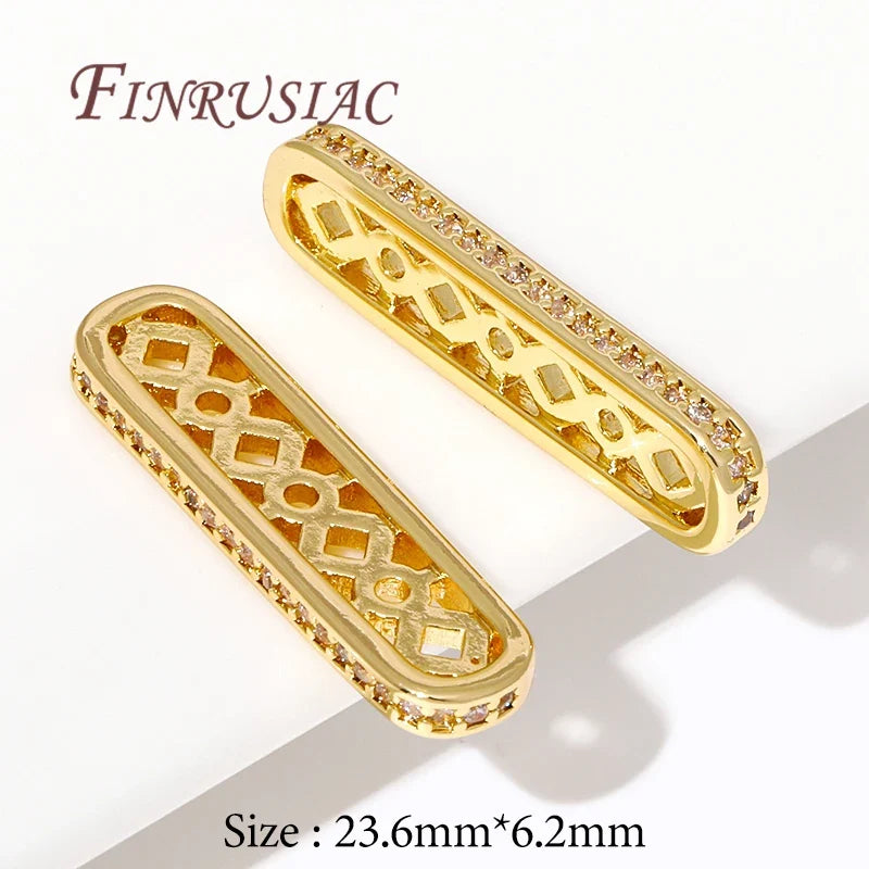 18K Gold Plated Zircon Flat Spacer Bars – DIY Jewelry Findings