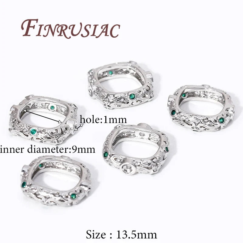 18K Gold Plated Zircon Square Bead Separators | DIY Jewelry