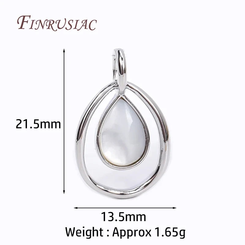 18K Gold Plated Oval Shell Droplet Pendant Charms – DIY Jewelry
