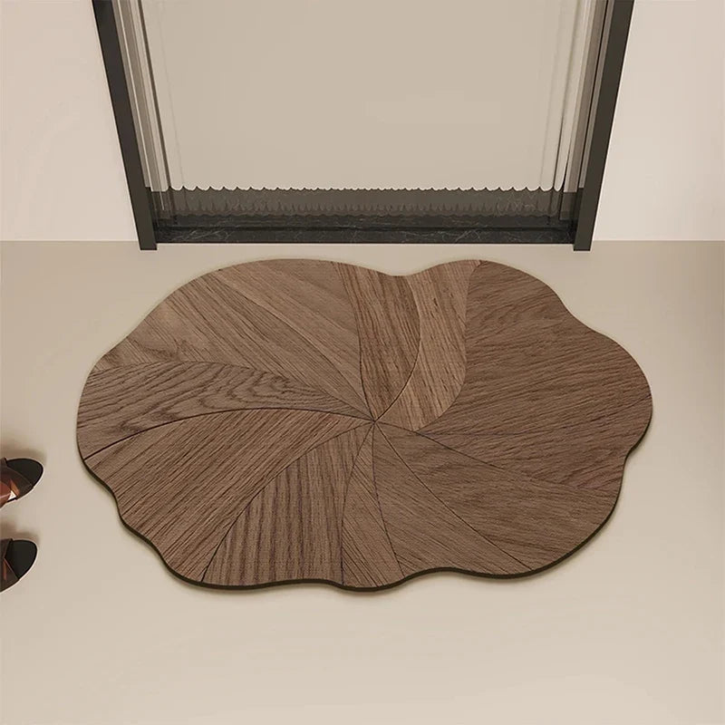 Wood Grain Bathroom Mat – Non-Slip Stump Design 50×80cm