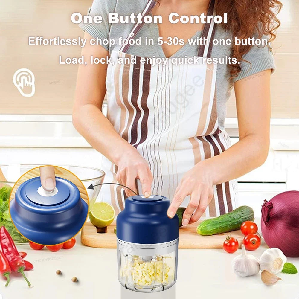 Raugee Electric Garlic Chopper 320ML USB Rechargeable Mini Processor