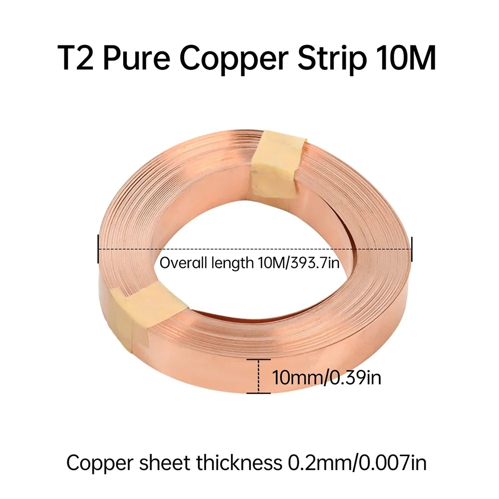 T2 Pure Copper Strip for 18650 21700 Battery Spot Welding | 5m–10m